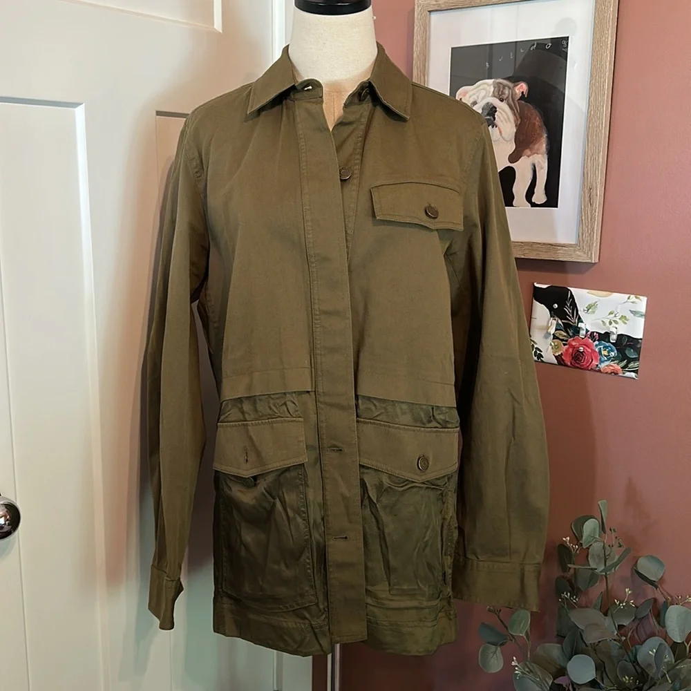 Alexander Wang women’s army Green Utility parka military 8 Relaxed jacket - Picture 2 of 15